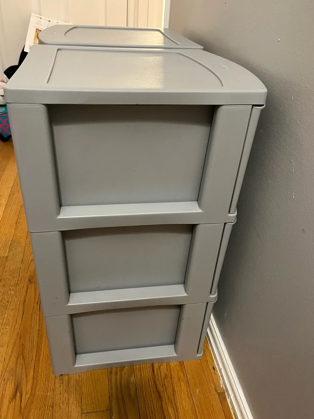 Gray Sterilite Plastic Weave 3 Drawer Slim  Storage Towers - Set of 2